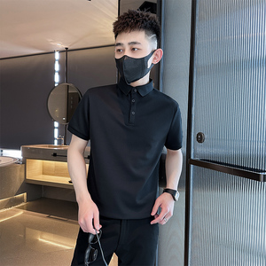 社会小伙夏季男士纯色polo衫翻领短袖t恤潮流体恤C208-8881-特P38图片
