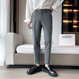 精神小伙男士纯色修身小西裤春夏季薄款冰丝休闲裤C203-6709-P58，男装西裤，电商C208