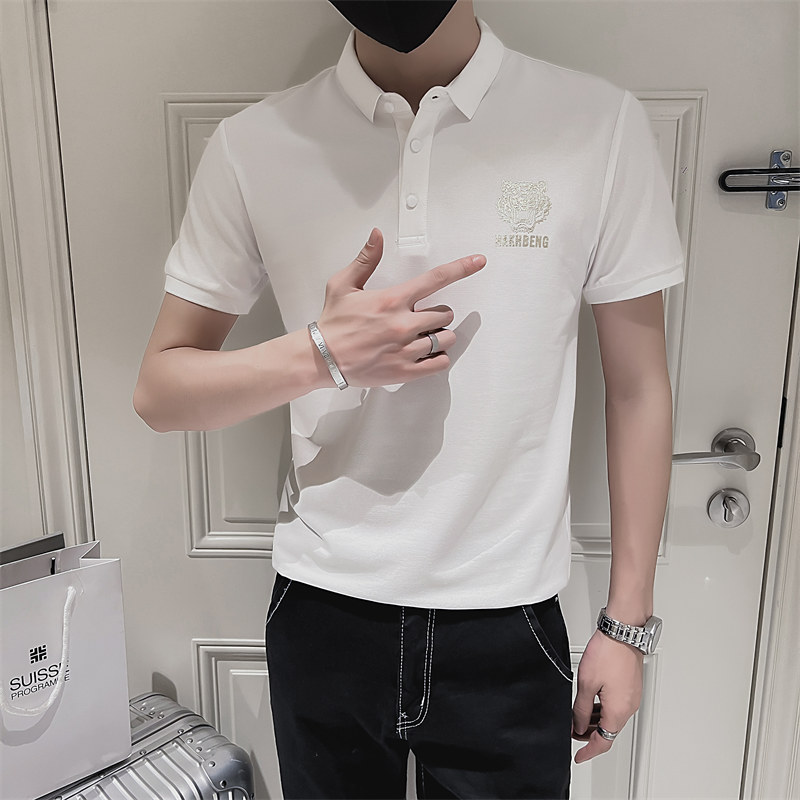 2026夏季新款短袖翻领Polo衫时尚休闲潮流印花T恤男C203-8803-P58,男装T恤,电商C208