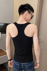 社会小伙夏季男士纯色工字背心薄款修身圆领T恤C203-5271-特P18图片
