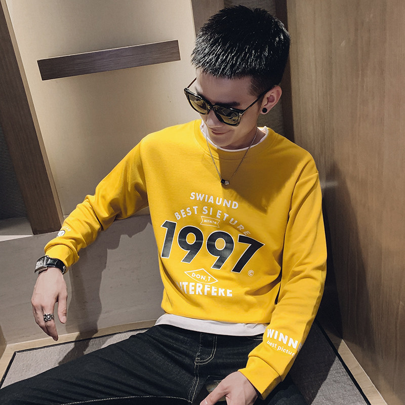 社会小伙春秋季卫衣男韩版修身假两件潮流外套C203-H8805-P60控88，女装短外套，电商C208