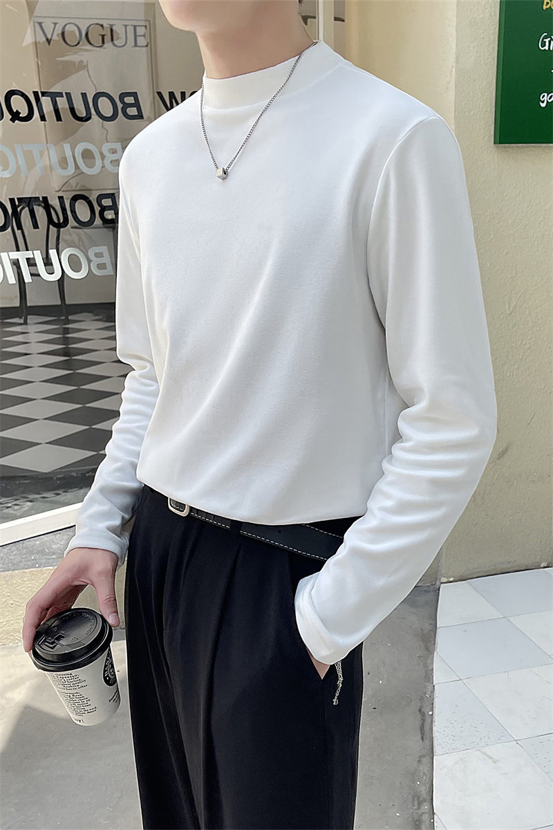 秋冬季青春流行纯色休闲打底衫轻奢风抖音直播款C203-8833-特P28,男装T恤,电商C208