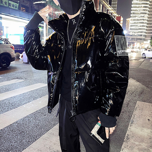 精神小伙冬季男士加厚保暖棉衣亮面休闲立领外套DS-C203-1046P128，男装棉衣，电商C208