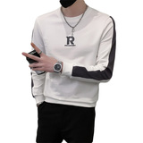 精神小伙春秋季男士圆领套头卫衣字母刺绣休闲上衣C203-5205-P58，男装卫衣，电商C208