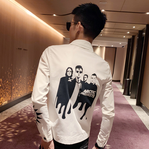 社会小伙春秋季男士长袖印花衬衫帅气潮流衬衣C203-1004-P55控78，男装衬衫，电商C208