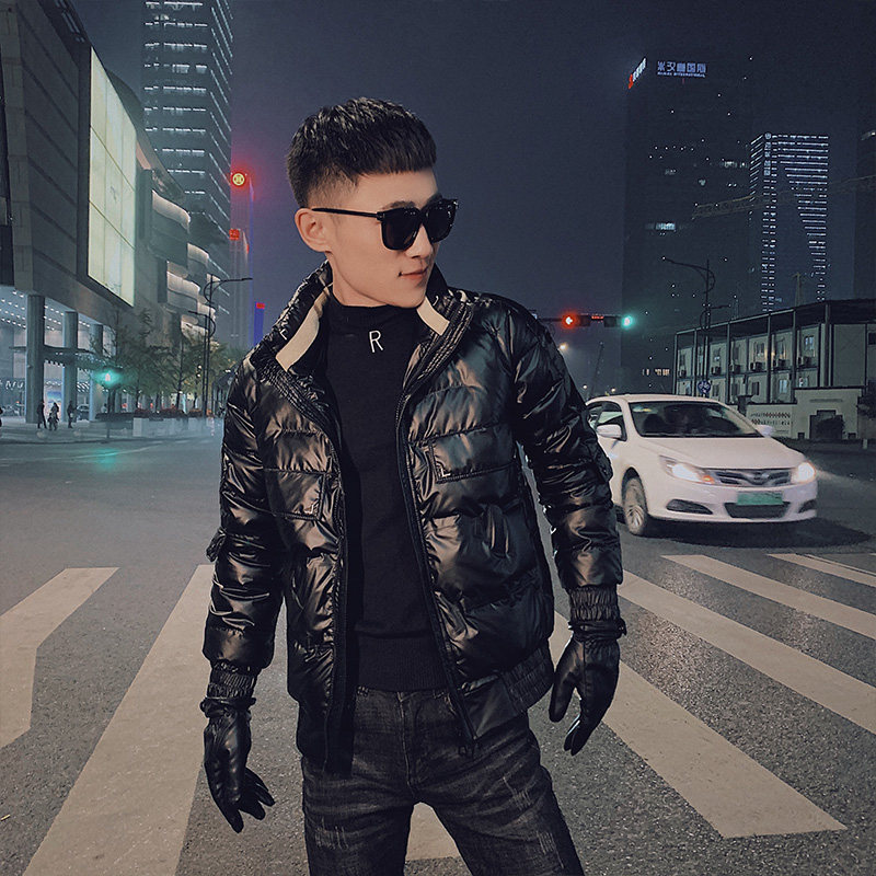 社会小伙冬季压花立领羽绒服男生流行外穿休闲外套C203-1030-P155，男装羽绒服，电商C208