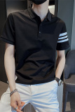 精神小伙夏季男士翻领纯色短袖T恤青年休闲Polo衫C203-8805-P58，男装T恤，电商C208