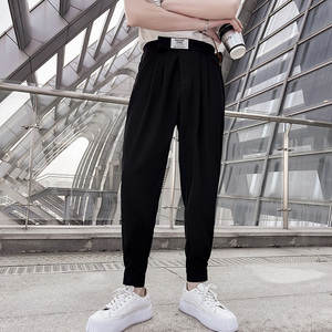 社会小伙纯色束脚休闲裤魔术贴青年男士潮流哈伦裤C203-6685-P68图片