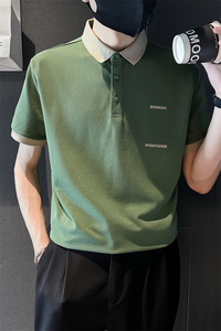 精神小伙夏季男士短袖t恤潮牌翻领polo衫拼色体恤C203-8865-特P48图片