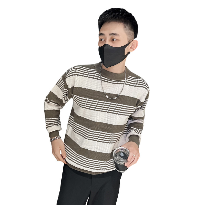 精神小伙秋冬男士条纹针织衫时尚潮流帅气套头毛衣C203-8845-P68,男装针织衫/毛衣,电商C208