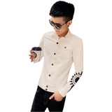 精神小伙男士长袖印花衬衫2026新款潮流休闲外套C203-1004P55控78，男装衬衫，电商C208