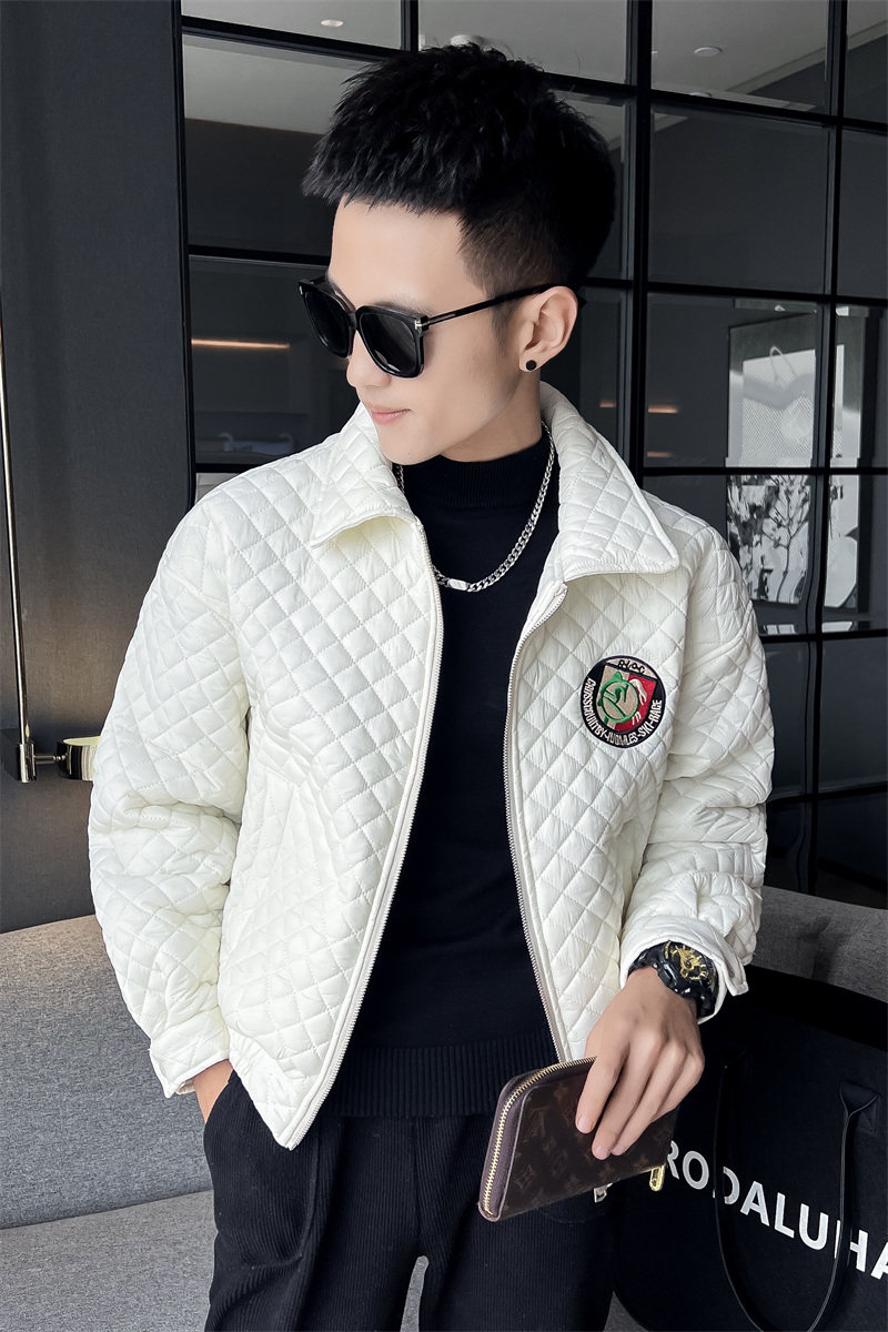 菱形格棉衣男冬季2025新款夹克棉服男款韩版潮流外套1066-P98,男装夹克,电商C208