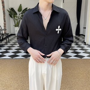 秋季青年男士长袖纯色衬衫轻奢风高品质抖音直播款C203-8834-P58，男装衬衫，电商C208