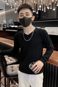 社会小伙冬季v领针织衫纯色套头打底衫修身毛衣男C203-8846-特P28图片
