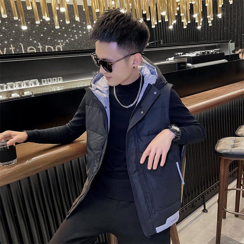 连帽羽绒马甲男秋冬季外穿男款坎肩保暖无袖背心高级马夹1075P118,男装背心/马甲,电商C208