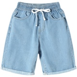 社会小伙夏季男士纯色牛仔短裤时尚潮流直筒五分裤C203-6001-P35，男装牛仔裤，电商C208