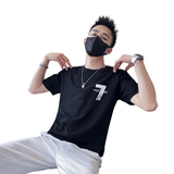 精神小伙青年男生短袖T恤时尚休闲白色印花体恤C203-8829-P38控58，男装T恤，电商C208