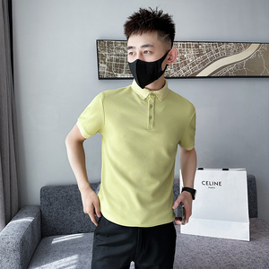 2025夏季新款男士潮牌短袖t恤时尚休闲纯色Polo衫C208-8881-特P38图片