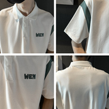 精神小伙夏季短袖polo衫潮牌刺绣翻领t恤男白色体恤C203-8862-P58，男装T恤，电商C208