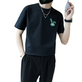 精神小伙夏季男士短袖t恤潮牌印花半袖圆领体恤男C203-8858-P38，男装T恤，电商C208