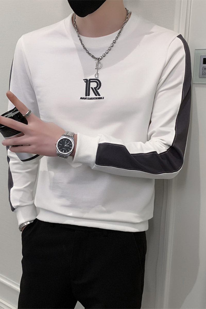 社会小伙春秋季男士圆领套头卫衣字母刺绣休闲上衣C203-5205-P58,男装卫衣,电商C208