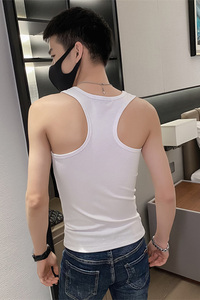 社会小伙夏季男生无袖背心圆领休闲纯色针织T恤男C203-5271-特P18图片