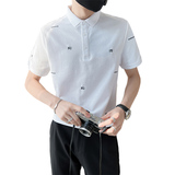 精神小伙夏季男士polo衫翻领短袖t恤潮牌个性上衣男C203-8852-P58，男装T恤，电商C208