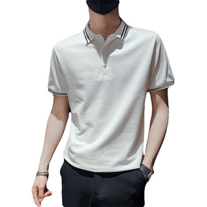 精神小伙夏季男士翻领Polo衫时尚百搭纯色修身T恤C203-8804-P58图片