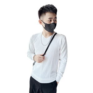 2025秋冬季新款男士套头打底衫V领纯色针织衫C203-8846-特P28图片