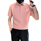 青少年男生夏季短袖T恤个性刺绣翻领体恤半袖打底衫C203-8853-P58，男装T恤，电商C208