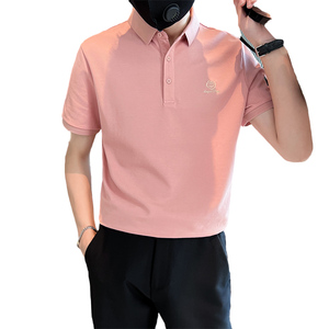 青少年男生夏季短袖T恤个性刺绣翻领体恤半袖打底衫C203-8853-P58图片