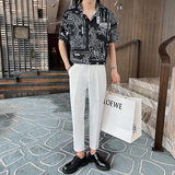 社会小伙男士抖音直播短袖花衬衫轻熟风新款半袖衬衣8811-P58，男装T恤，电商C208