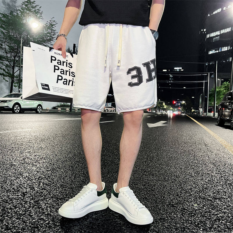 精神小伙夏季青年男生字母印花包边短裤休闲五分裤C203-6691-P58图片