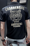 社会小伙夏季印花短袖翻领Polo衫时尚休闲套头T恤男C203-8803-P58，男装T恤，电商C208