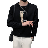 精神小伙春季男士圆领套头卫衣长袖修身刺绣上衣男C203-G5062-P48，男装卫衣，电商C208