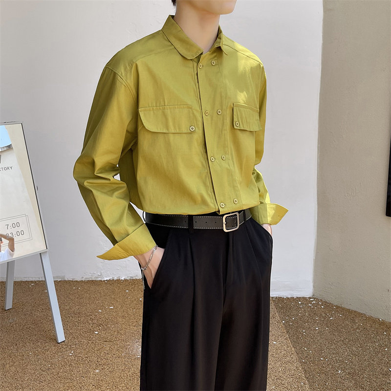 2025春秋季男士工装衬衣轻奢风抖音直播高品质尖领衬衫C203-1069，男装衬衫，电商C208