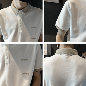 社会小伙夏季男士短袖t恤潮牌翻领polo衫半袖体恤C203-8865-特P48图片