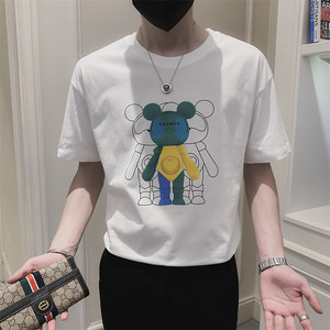 社会小伙夏季青少年短袖t恤男卡通印花圆领休闲体恤C203-8825-P38图片