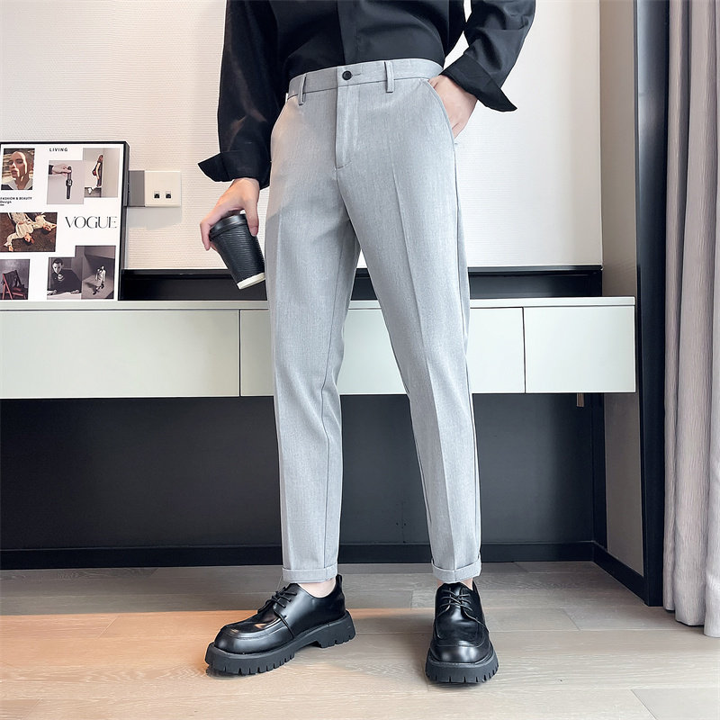 轻奢风春夏季青年男士灰色西裤高品质大货供应休闲裤C203-6709P58，男装西裤，电商C208