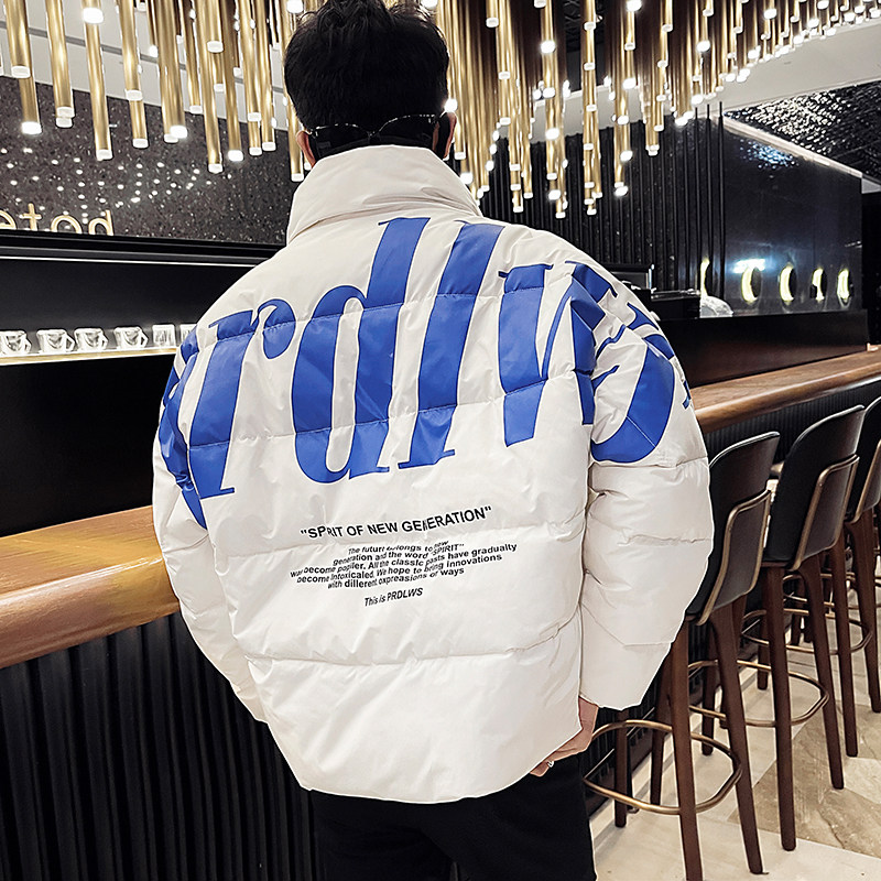 社会小伙冬季男士加厚保暖棉衣潮牌印花立领棉服男C203-1041-P118，男装棉衣，电商C208