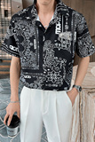 2026夏季男士翻领短袖花衬衫轻熟风青年小伙休闲上衣C203-8811P58，男装T恤，电商C208