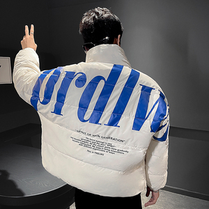 青少年学生冬季男士立领棉衣潮牌印花加厚保暖外套C203-1040-P118，男装棉衣，电商C208