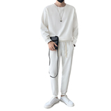 秋冬季青年男士纯色套头卫衣白色束脚卫裤店主风套装C203-6723P88，男装休闲裤，电商C208