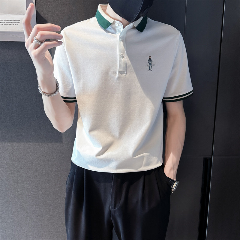 2025夏季新款男士短袖t恤青少年半袖休闲翻领Polo衫C203-8864-P58,男装T恤,电商C208