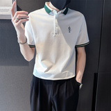 2025夏季新款男士短袖t恤青少年半袖休闲翻领Polo衫C203-8864-P58，男装T恤，电商C208