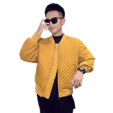 刺绣棒球服高街男冬季加厚菱形格子棉衣潮牌棉服外套1065，男装棉衣，电商C208