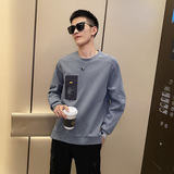 2026男士新款长袖卫衣精神小伙圆领套头潮流上衣C203-5215P68控98，男装卫衣，电商C208