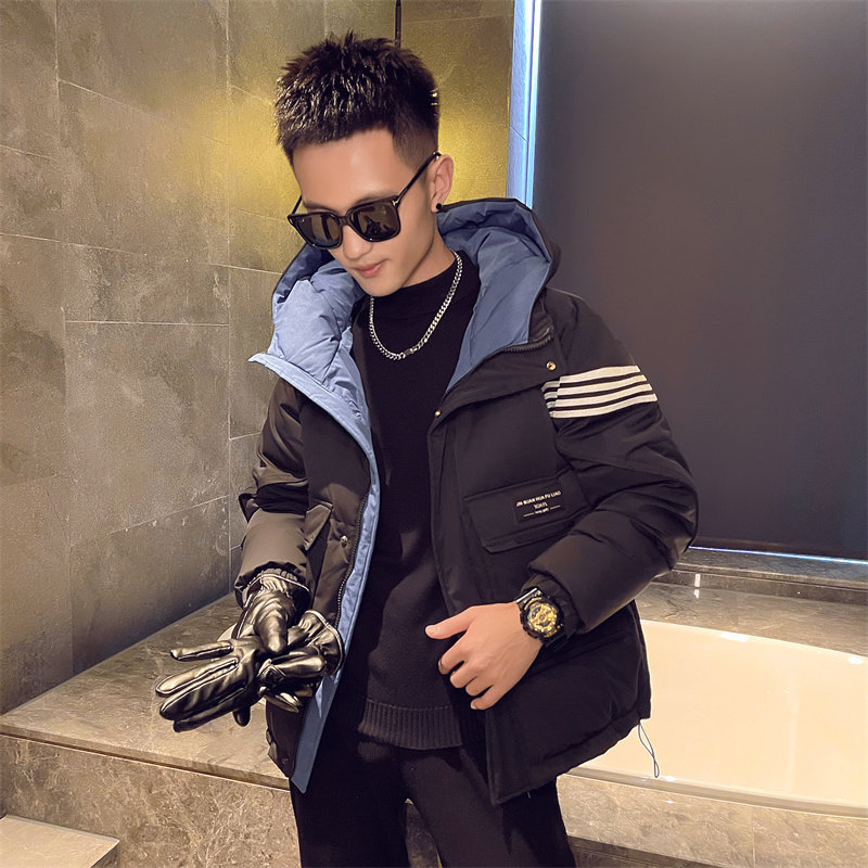 工装羽绒服男短款2025冬季新款连帽白鸭绒保暖外套1078-P178控238，男装羽绒服，电商C208