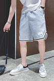 精神小伙夏季男士纯色沙滩裤华夫格宽松休闲运动短裤C203-6640P38，男装牛仔裤，电商C208