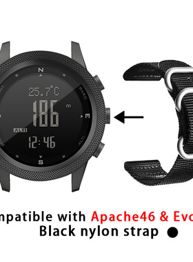 NORTH EDGE 黑尼龙硅胶户外表带22MM 兼容Apache46 EVOQUE1代